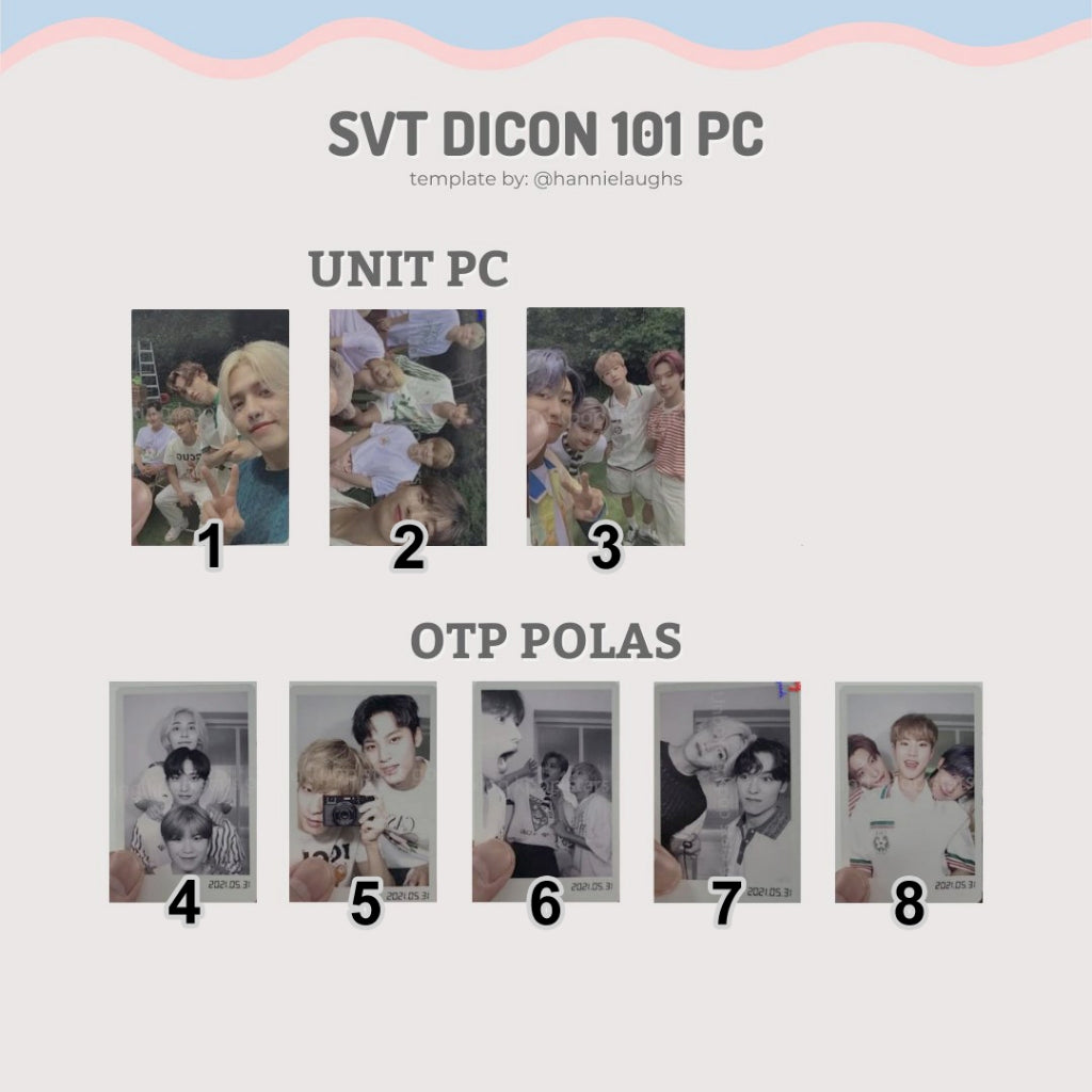 SEVENTEEN DICON 101 Photocard Custom Book Official Photocards
