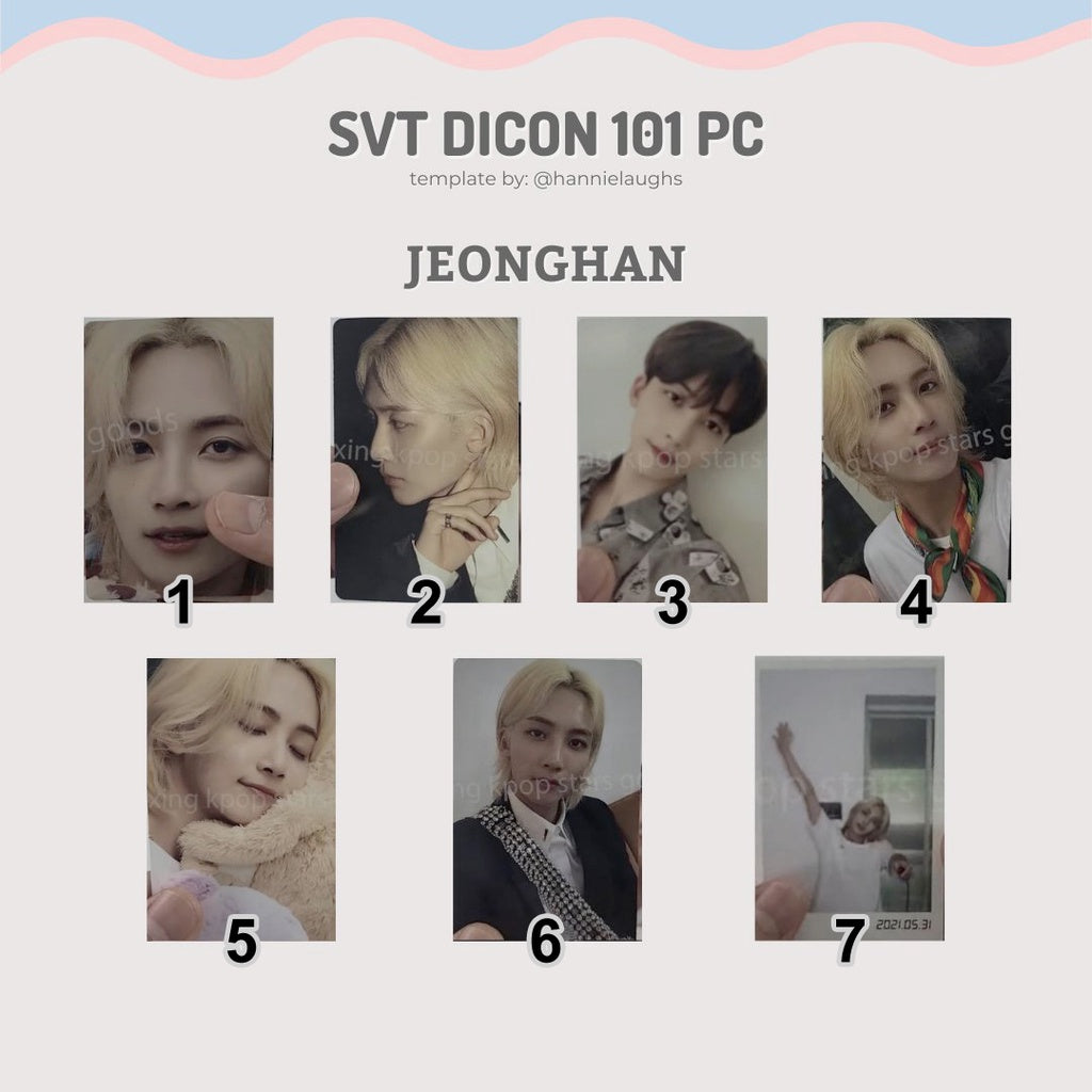 SEVENTEEN DICON 101 Photocard Custom Book Official Photocards