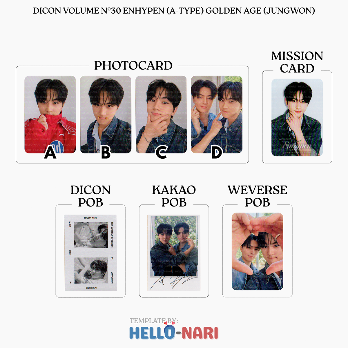 DICON VOLUME N°30 ENHYPEN (A-TYPE) GOLDEN AGE Official Photocards