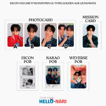 DICON VOLUME N°30 ENHYPEN (A-TYPE) GOLDEN AGE Official Photocards