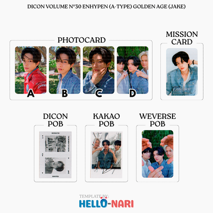 DICON VOLUME N°30 ENHYPEN (A-TYPE) GOLDEN AGE Official Photocards