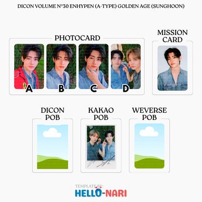 DICON VOLUME N°30 ENHYPEN (A-TYPE) GOLDEN AGE Official Photocards