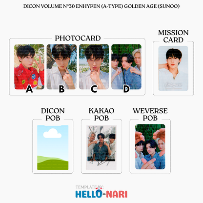 DICON VOLUME N°30 ENHYPEN (A-TYPE) GOLDEN AGE Official Photocards
