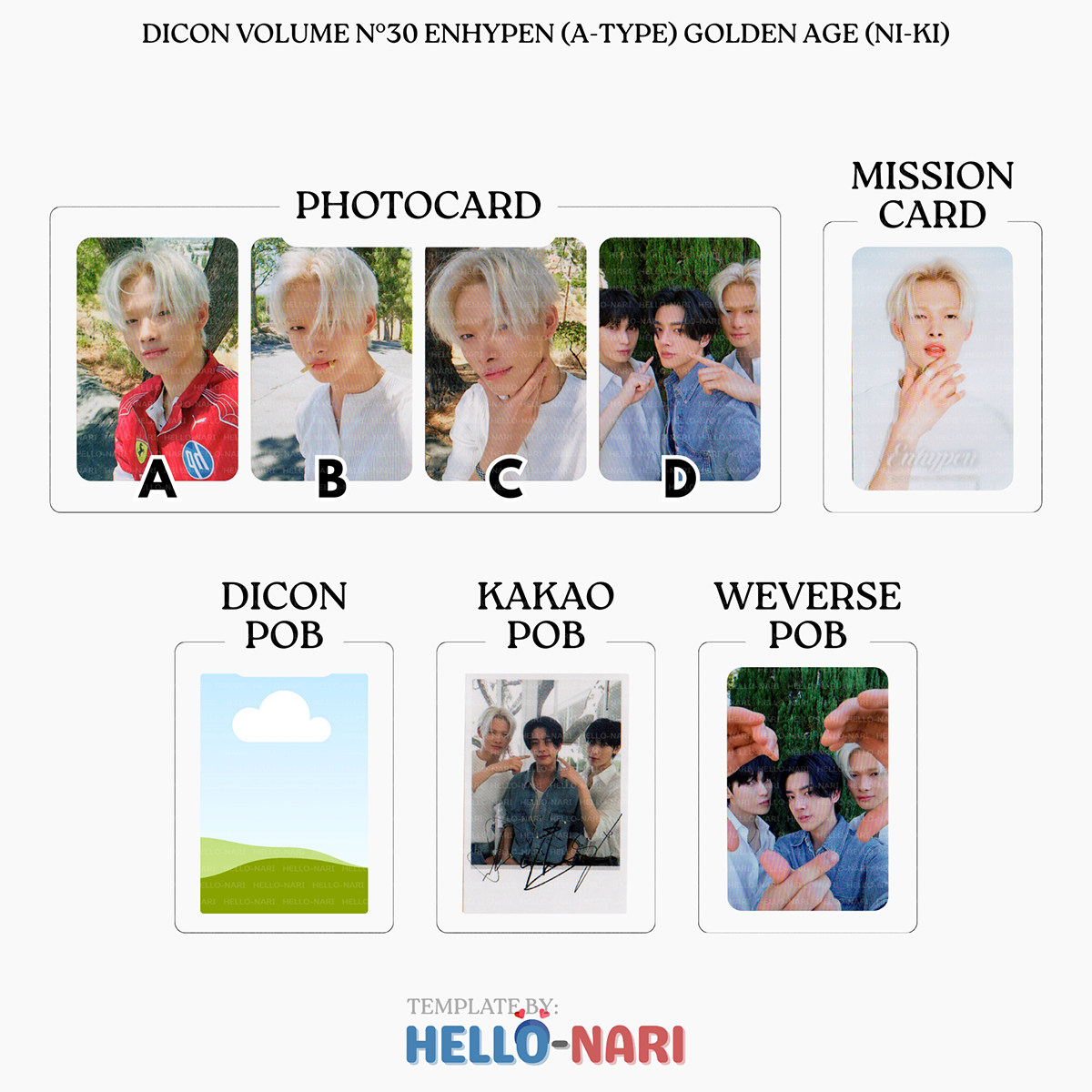 DICON VOLUME N°30 ENHYPEN (A-TYPE) GOLDEN AGE Official Photocards
