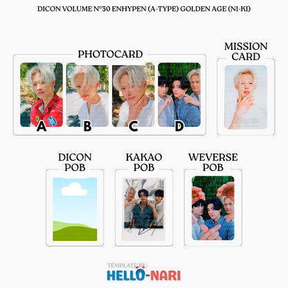 DICON VOLUME N°30 ENHYPEN (A-TYPE) GOLDEN AGE Official Photocards