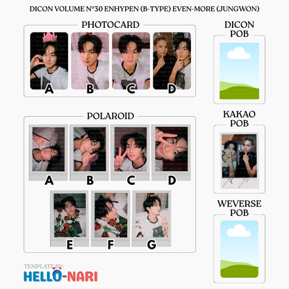 DICON VOLUME N°30 ENHYPEN (B-TYPE) EVEN-MORE Official Photocards