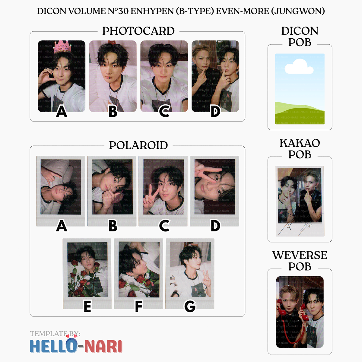 DICON VOLUME N°30 ENHYPEN (B-TYPE) EVEN-MORE Official Photocards