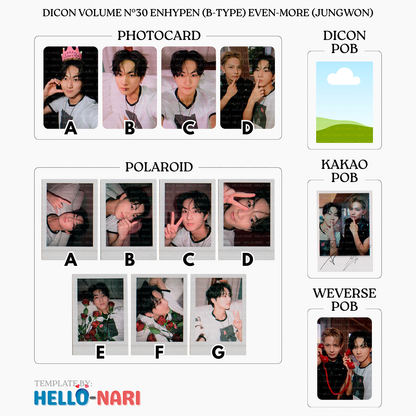 DICON VOLUME N°30 ENHYPEN (B-TYPE) EVEN-MORE Official Photocards