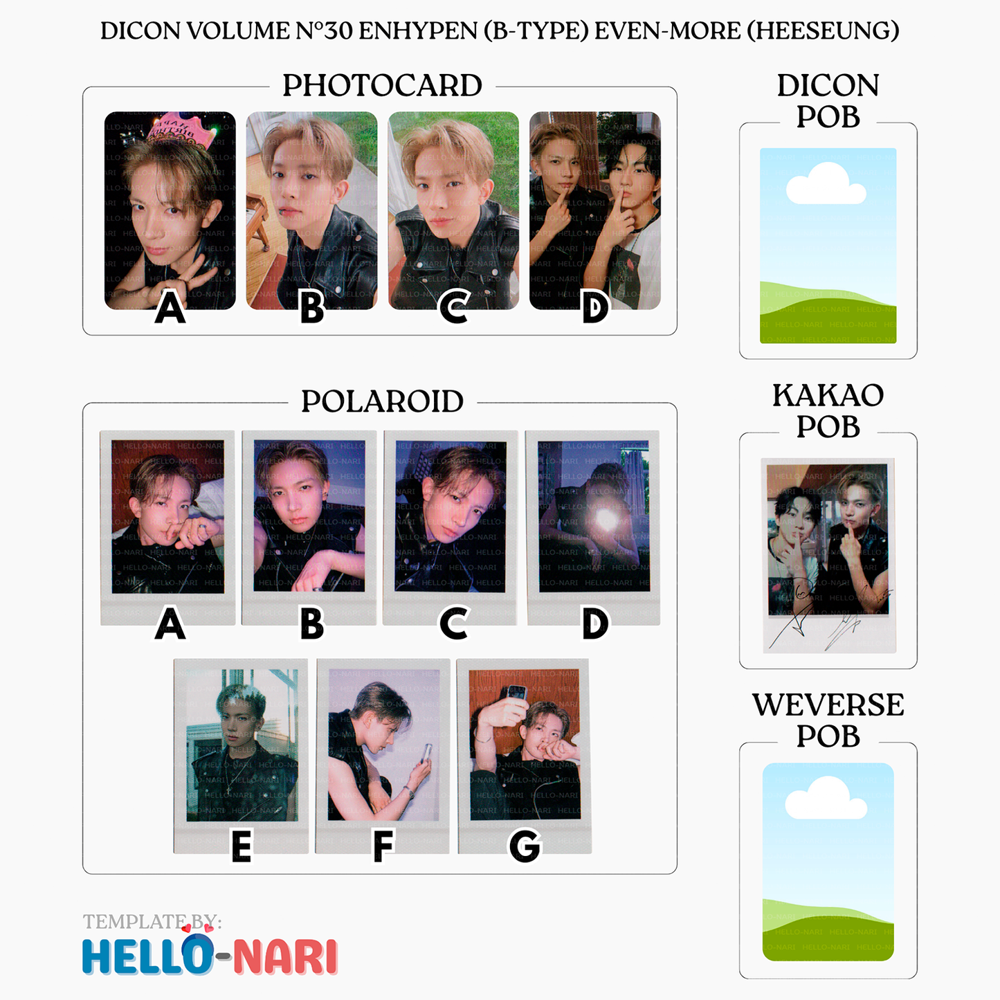 DICON VOLUME N°30 ENHYPEN (B-TYPE) EVEN-MORE Official Photocards