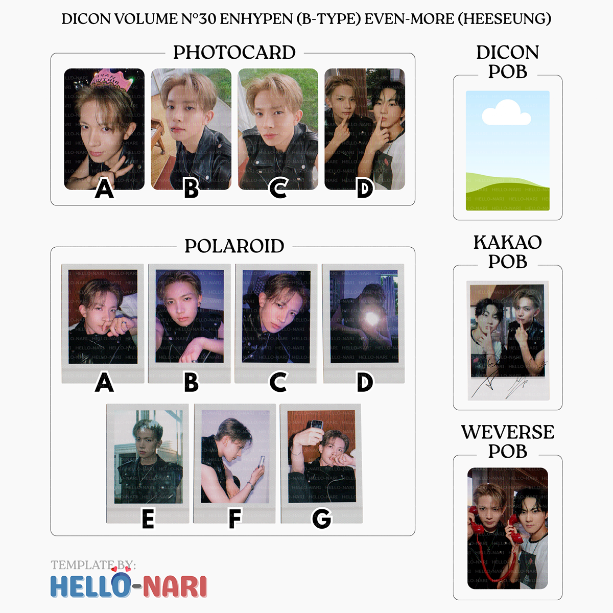 DICON VOLUME N°30 ENHYPEN (B-TYPE) EVEN-MORE Official Photocards