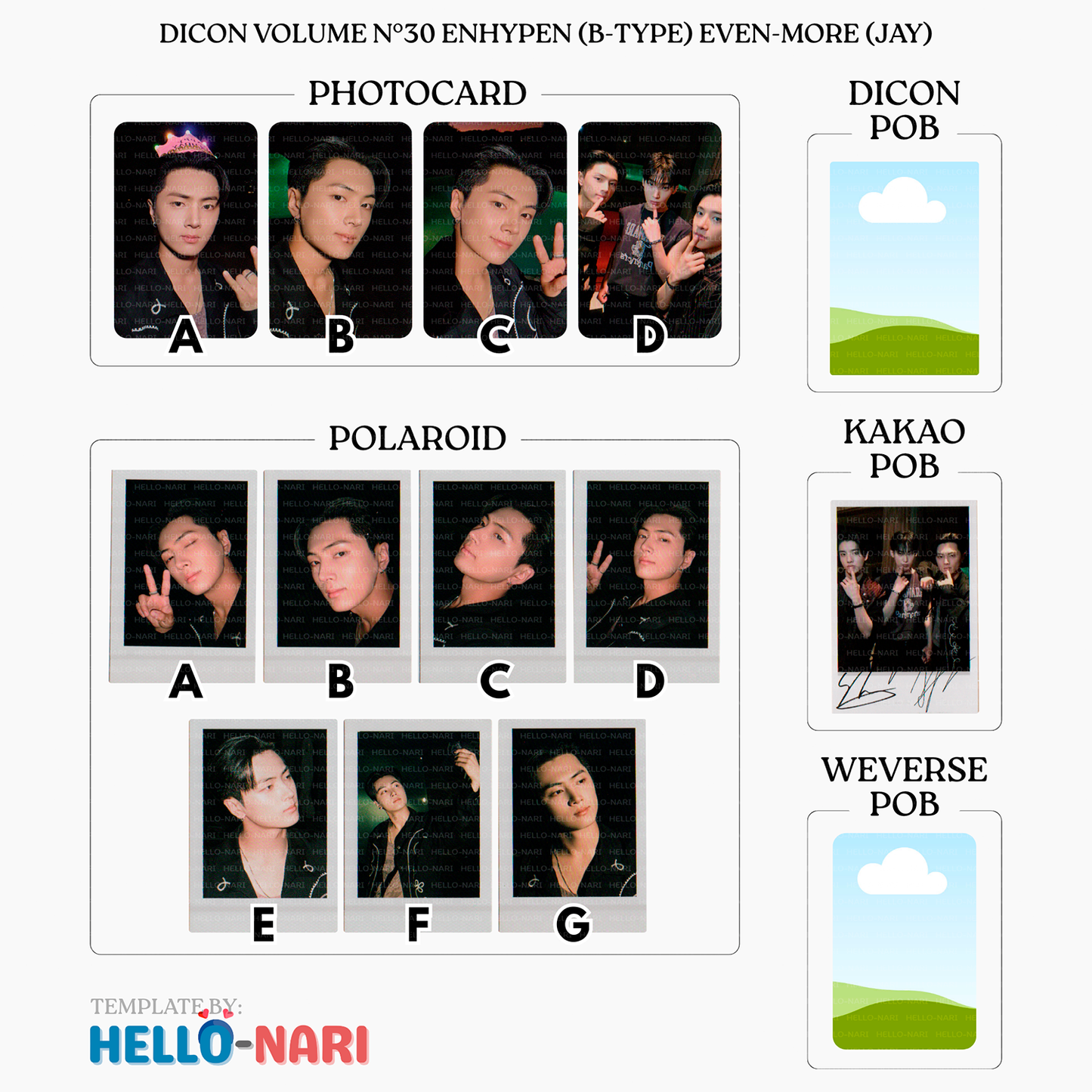 DICON VOLUME N°30 ENHYPEN (B-TYPE) EVEN-MORE Official Photocards