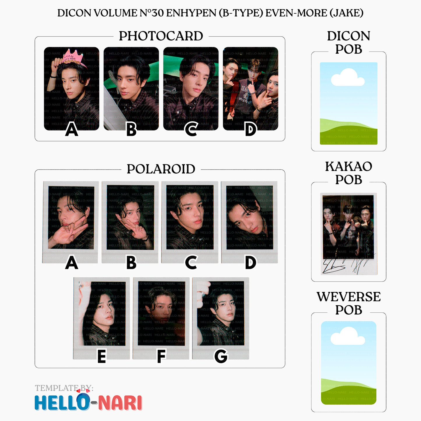 DICON VOLUME N°30 ENHYPEN (B-TYPE) EVEN-MORE Official Photocards