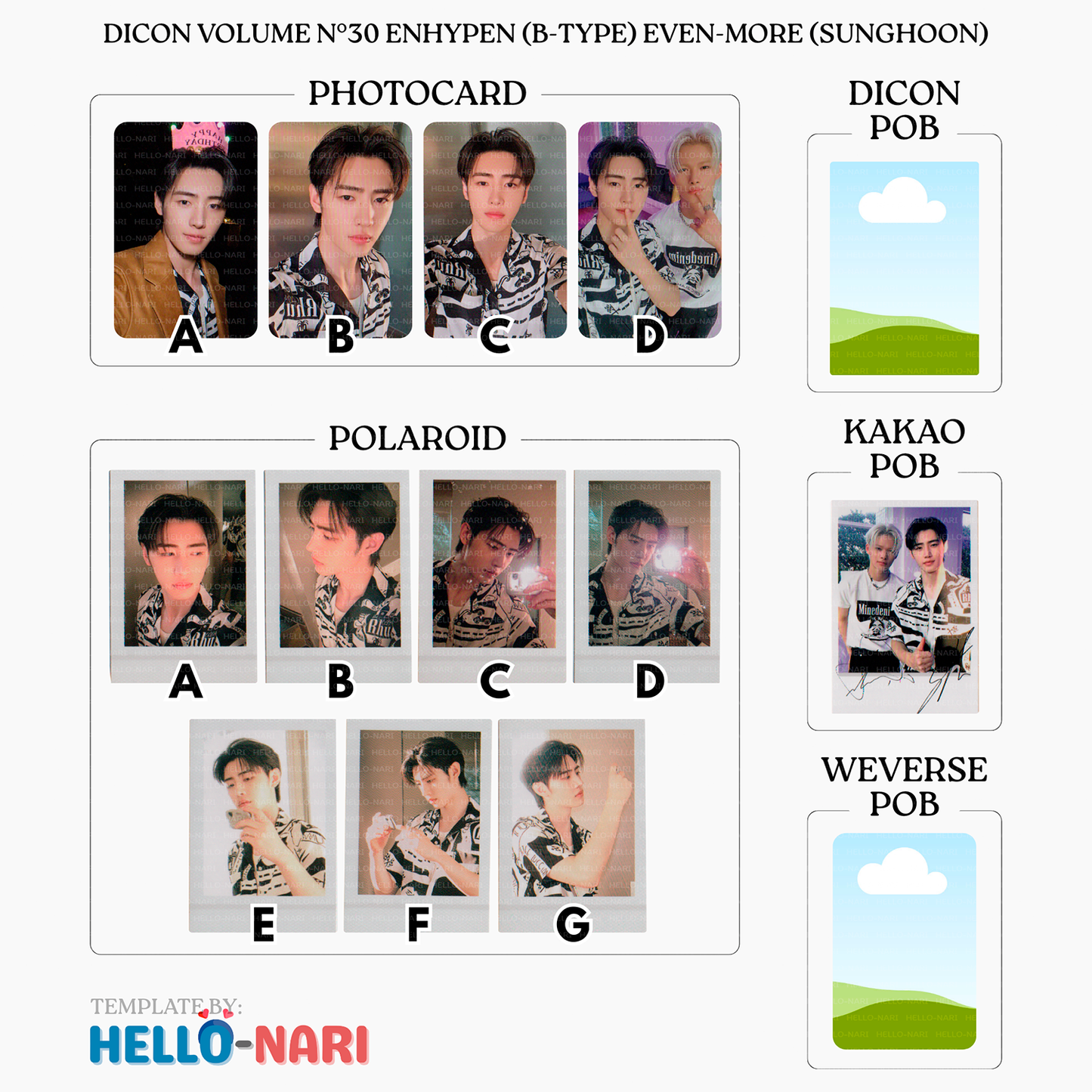 DICON VOLUME N°30 ENHYPEN (B-TYPE) EVEN-MORE Official Photocards