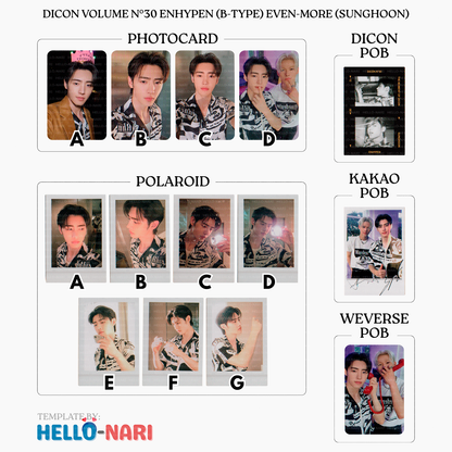 DICON VOLUME N°30 ENHYPEN (B-TYPE) EVEN-MORE Official Photocards