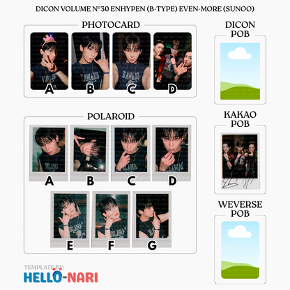 DICON VOLUME N°30 ENHYPEN (B-TYPE) EVEN-MORE Official Photocards