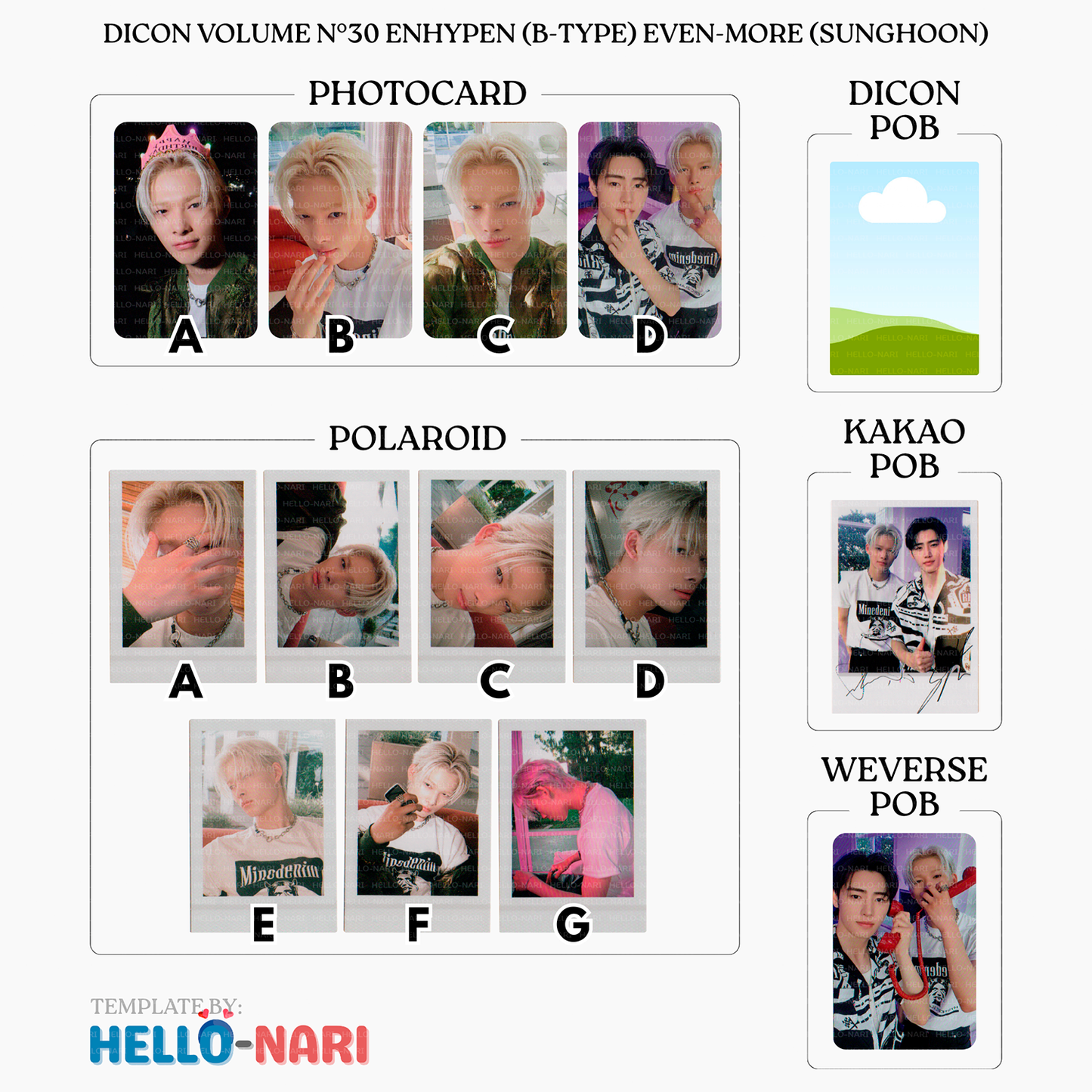 DICON VOLUME N°30 ENHYPEN (B-TYPE) EVEN-MORE Official Photocards