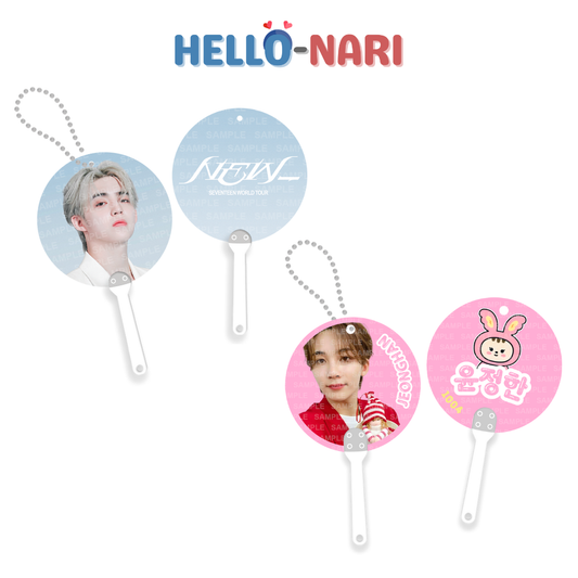 [FANMADE] SEVENTEEN Inspired Mini Image Picket Fan Keyring