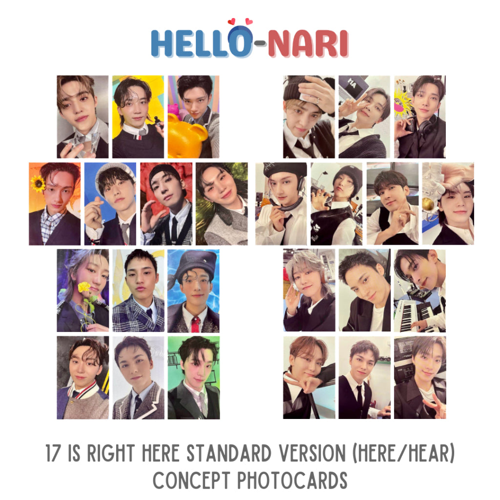 SEVENTEEN 17 IS RIGHT HERE Standard Version (Hear / Here) - Official Concept Photocards (Tingi)