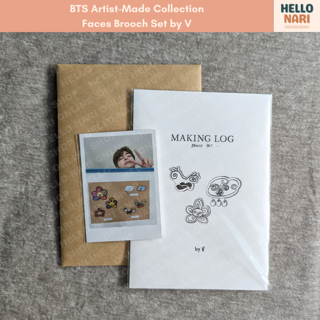 BTS Artist-made Collection - Brooch Set by V Polaroid Photocard and Making Log