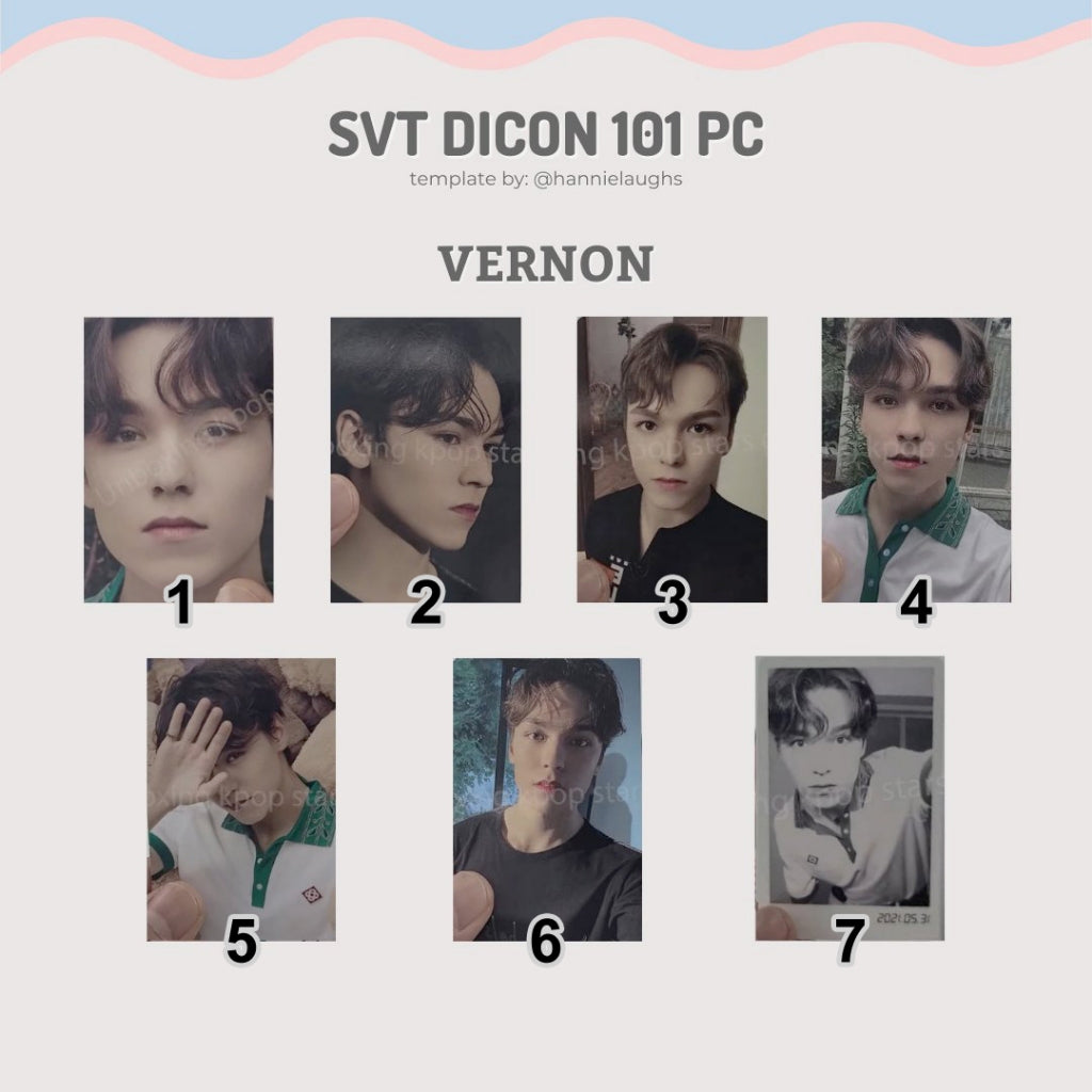 SEVENTEEN DICON 101 Photocard Custom Book Official Photocards