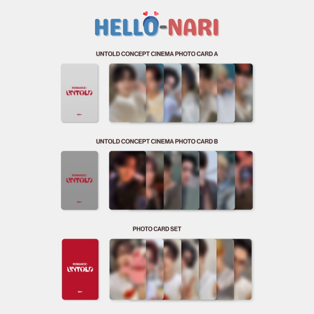 EN- enhypen Romance: Untold WeVerse Albums Version Official Photocards