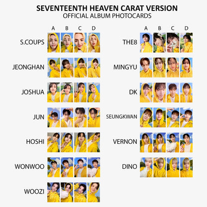 SEVENTEEN Seventeenth Heaven Carat Version Official Album Photocards