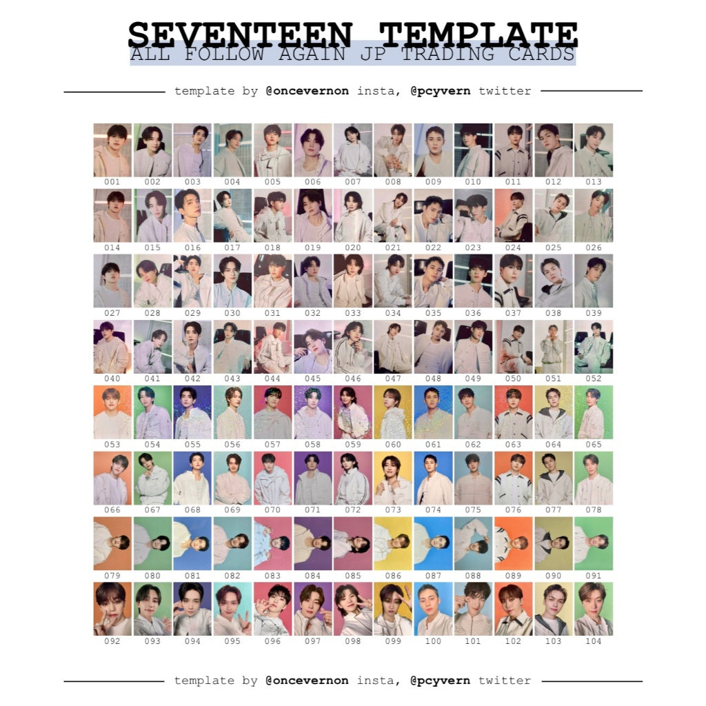 SEVENTEEN Tour: FOLLOW AGAIN TO JAPAN Official Photo Cards