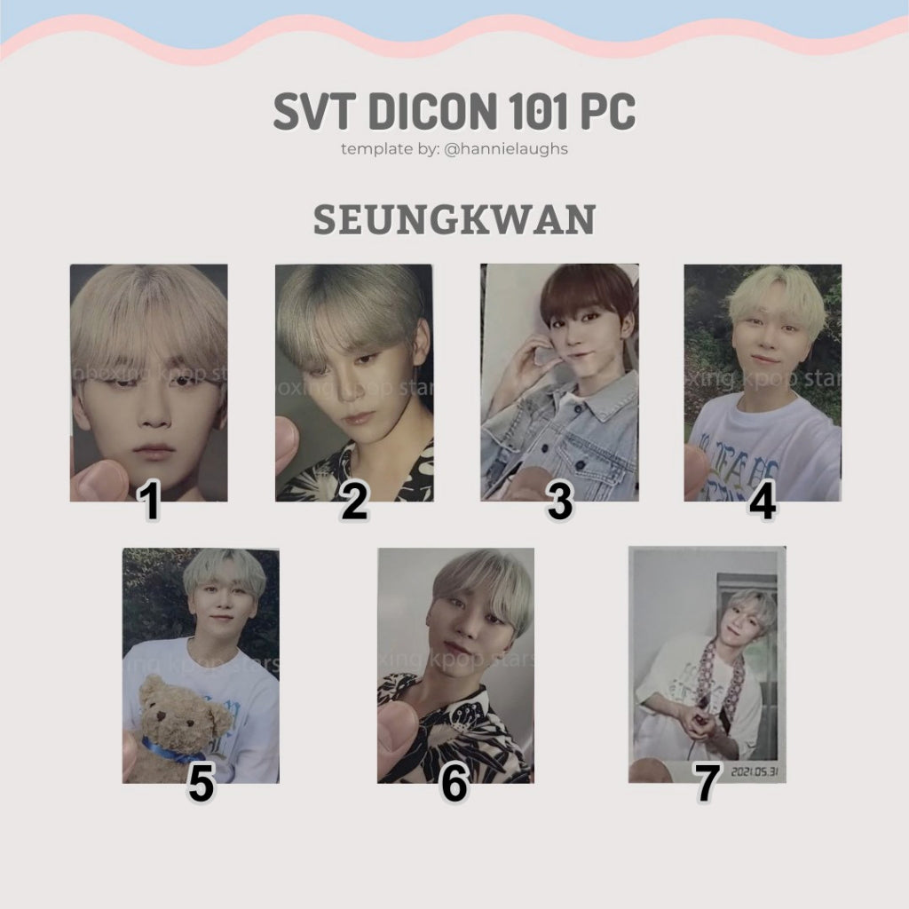 SEVENTEEN DICON 101 Photocard Custom Book Official Photocards