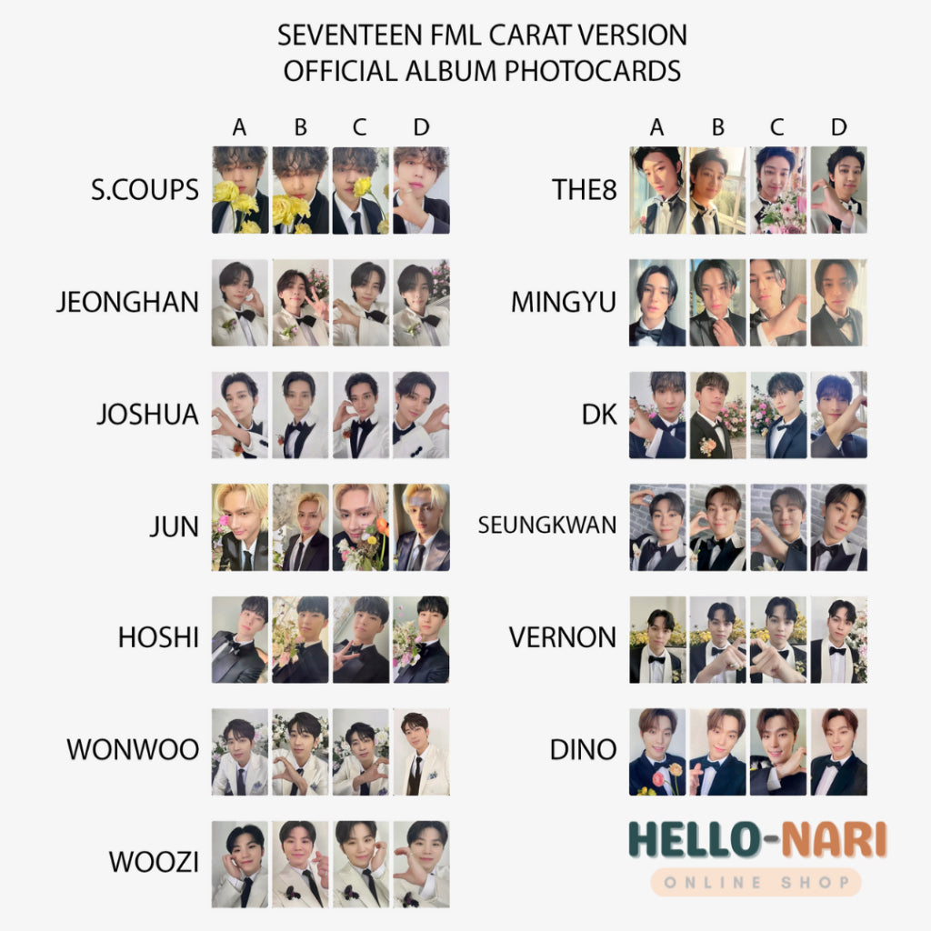 SEVENTEEN FML Carat Version Official Album Photocards