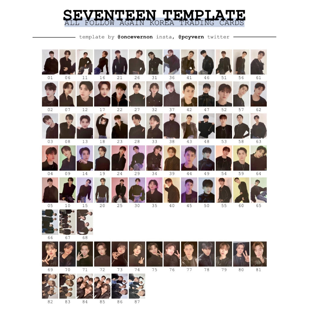 SEVENTEEN Tour: FOLLOW AGAIN Official Trading Cards