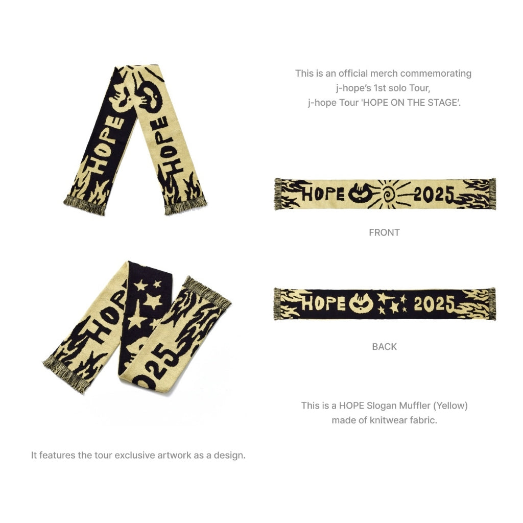 BTS j-hope 'HOPE ON THE STAGE' HOPE Slogan Muffler (Yellow)