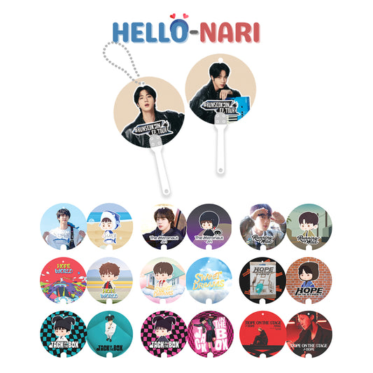 [FANMADE] BTS Inspired Mini Image Picket Fan Keyring