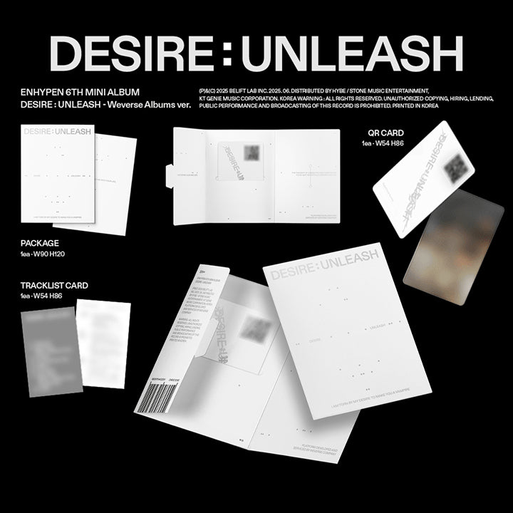 [UNSEALED] ENHYPEN Desire: Unleash WeVerse Albums Version (QR, Track Card, Outbox)