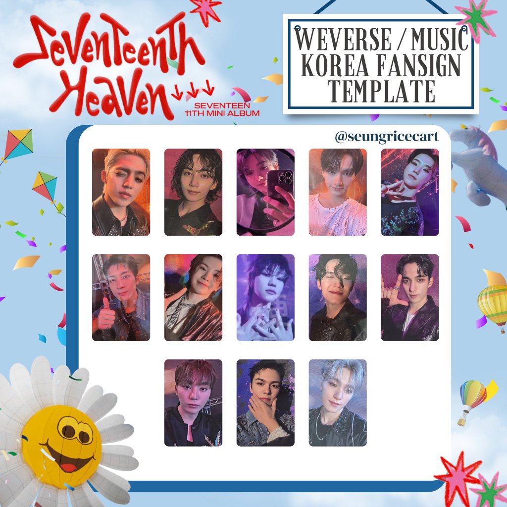 SEVENTEEN Seventeenth Heaven Music Korea Fansign Photocards