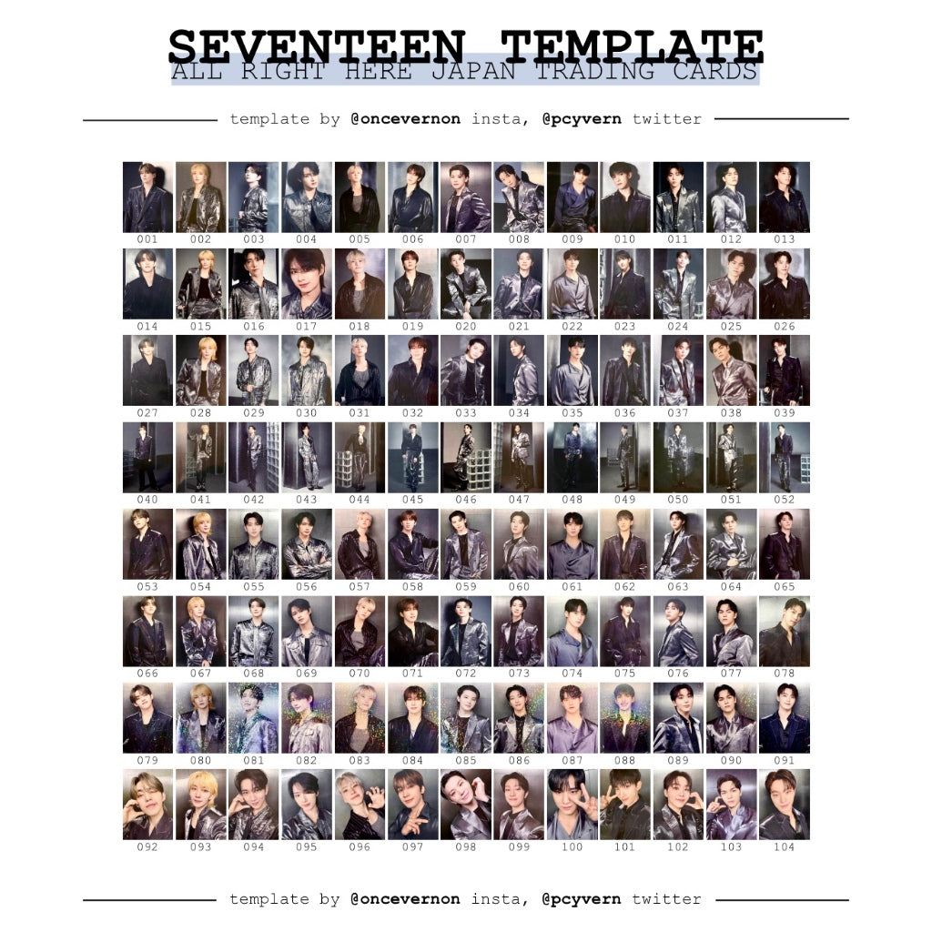 SEVENTEEN Tour: RIGHT HERE in JAPAN Official Photo Cards