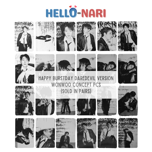 [WONWOO] SEVENTEEN HAPPY BURSTDAY Daredevil Version Concept Photocards (Sold in pairs)