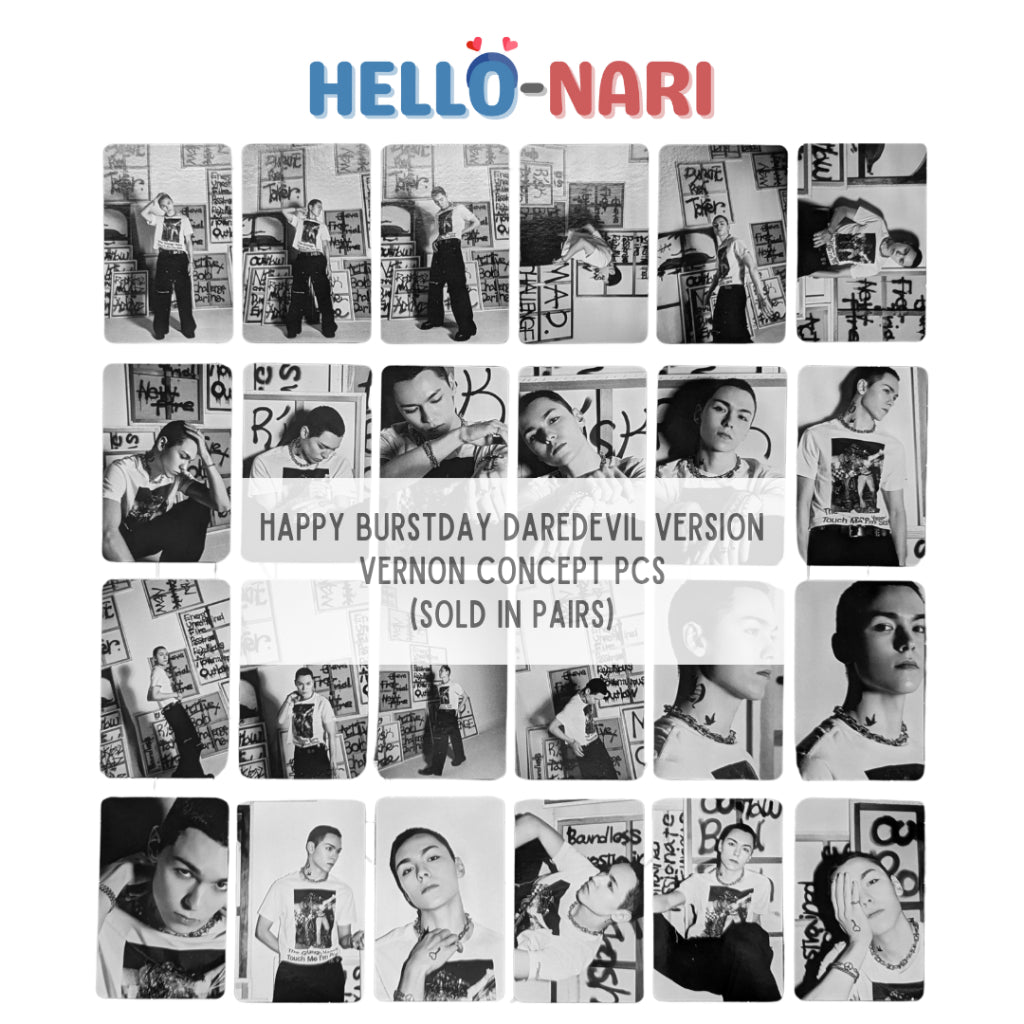 [VERNON] SEVENTEEN HAPPY BURSTDAY Daredevil Version Concept Photocards (Sold in pairs)