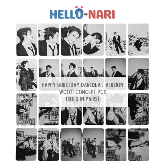 [WOOZI] SEVENTEEN HAPPY BURSTDAY Daredevil Version Concept Photocards (Sold in pairs)