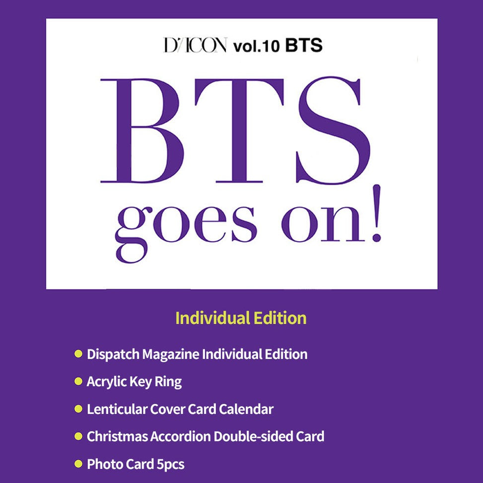 BTS DICON Magazine Vol. 10 'BTS Goes On' Individual Edition