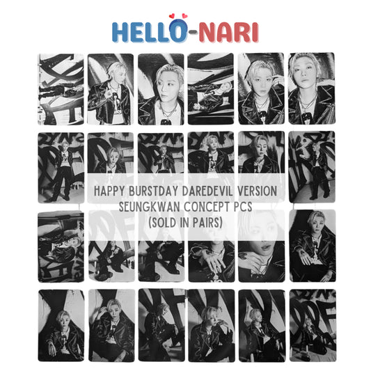 [SEUNGKWAN] SEVENTEEN HAPPY BURSTDAY Daredevil Version Concept Photocards (Sold in pairs)