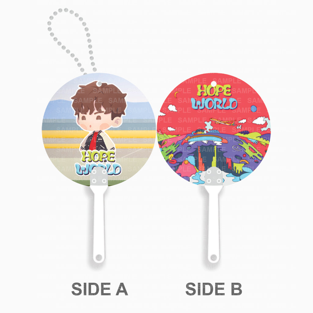 [FANMADE] BTS Inspired Mini Image Picket Fan Keyring
