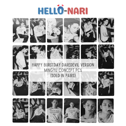 [MINGYU] SEVENTEEN HAPPY BURSTDAY Daredevil Version Concept Photocards (Sold in pairs)