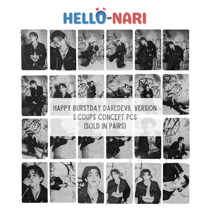 [S.COUPS] SEVENTEEN HAPPY BURSTDAY Daredevil Version Concept Photocards (Sold in pairs)