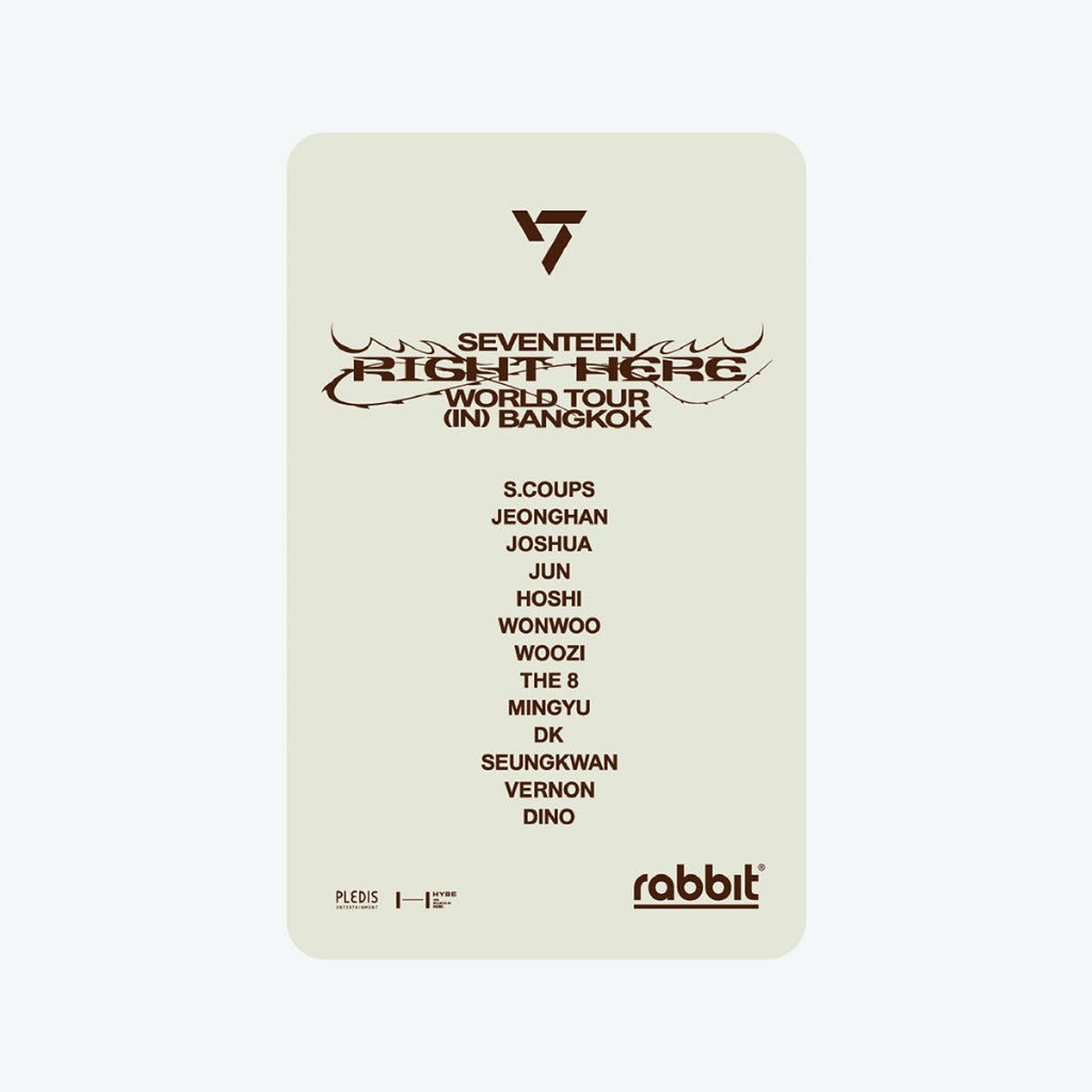 SEVENTEEN Edition Rabbit Card for Bangkok Mass Transit System (BTS Skytrain)