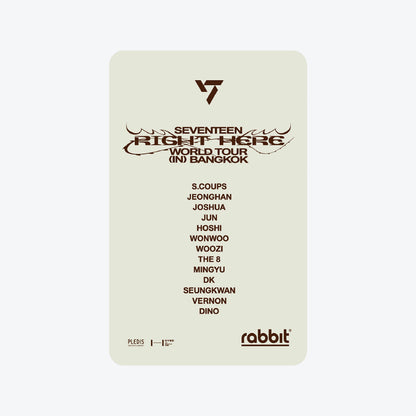 SEVENTEEN Edition Rabbit Card for Bangkok Mass Transit System (BTS Skytrain)