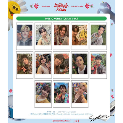 SEVENTEEN Seventeenth Heaven Carat Version Music Korea POB Photocards