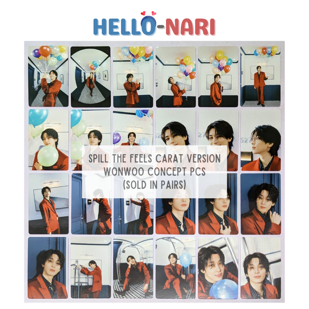 [WONWOO] SEVENTEEN SPILL THE FEELS Carat Version Concept Photocards (Sold in pairs)