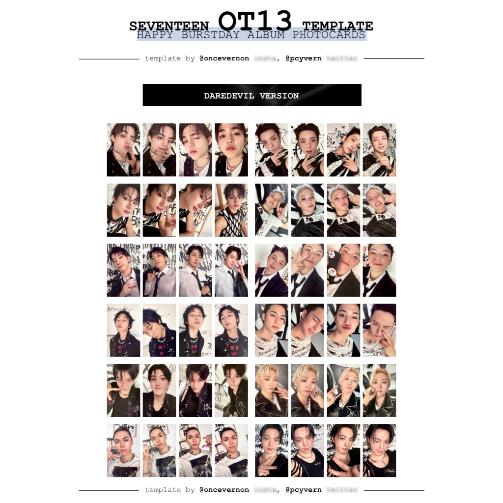 SEVENTEEN HAPPY BURSTDAY Daredevil Version - Official Random Photocards