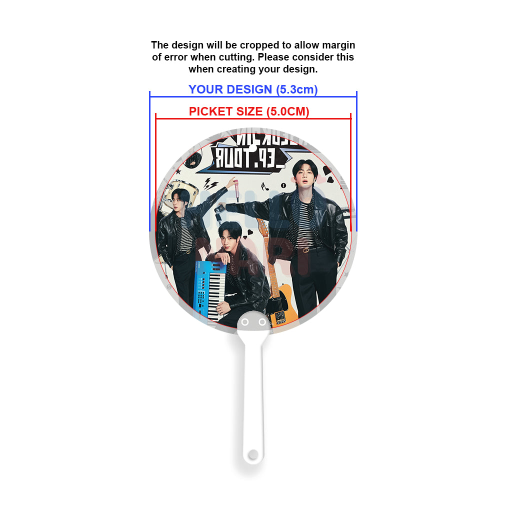 [BULK][FANMADE] Custom Mini Image Picket Fan Keyring (K-Pop, P-Pop, Personal Events)