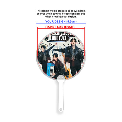 [BULK][FANMADE] Custom Mini Image Picket Fan Keyring (K-Pop, P-Pop, Personal Events)